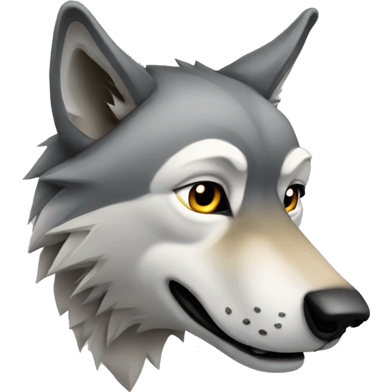 Wolf sniffing  emoji