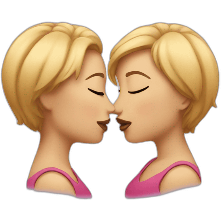 Woman and woman kissing emoji