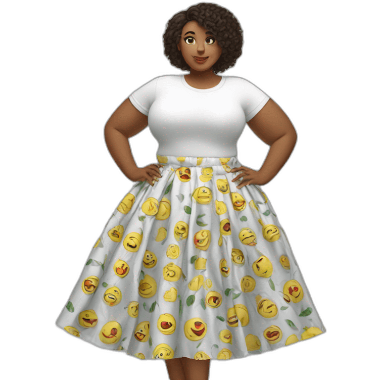 Full body Curvy beauty skirt both sides emoji