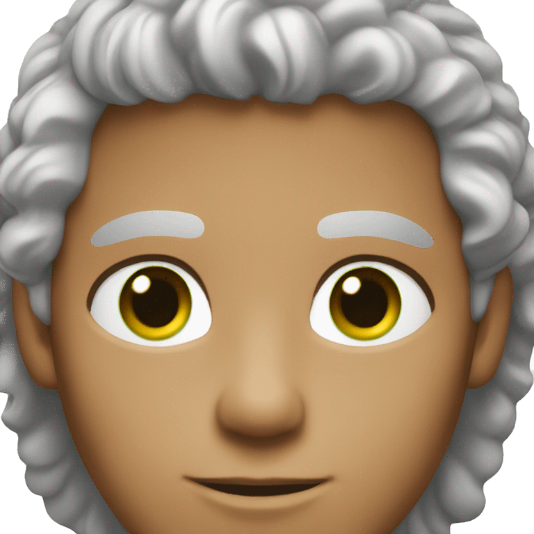 light-skinned man with green eyes and styled brown hair writing emoji