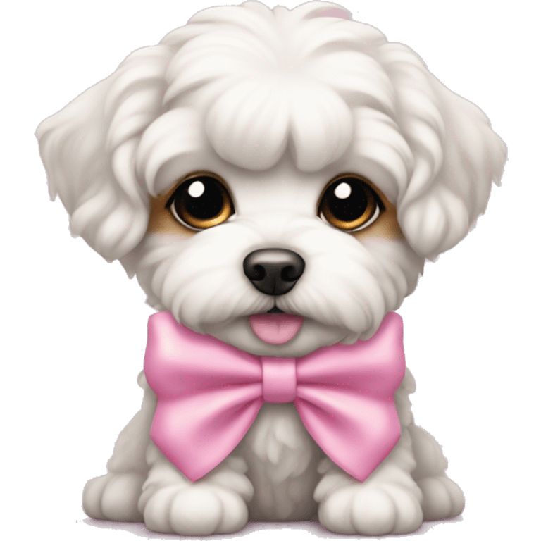 Schichon puppy pink bow  emoji