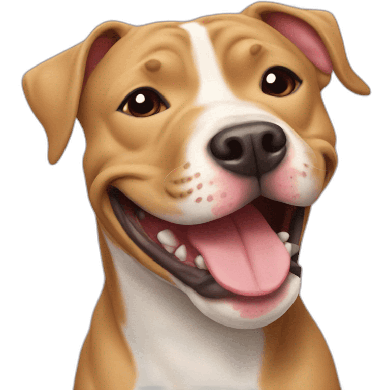 tan pit bull smiling emoji