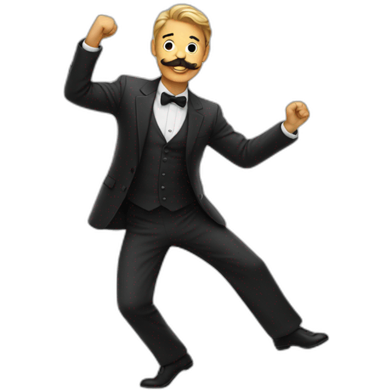 dancing man with mustache emoji