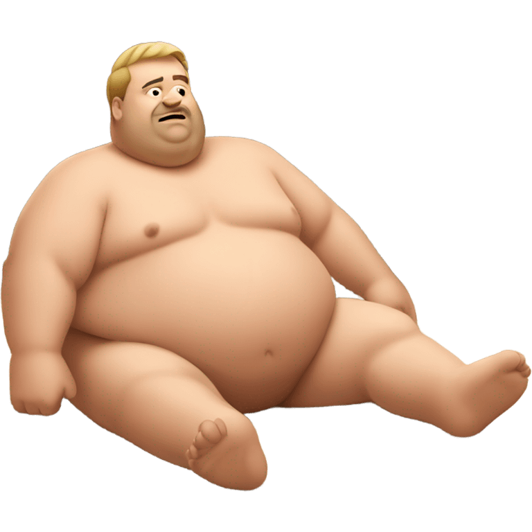 Fat man on floor shirtless emoji