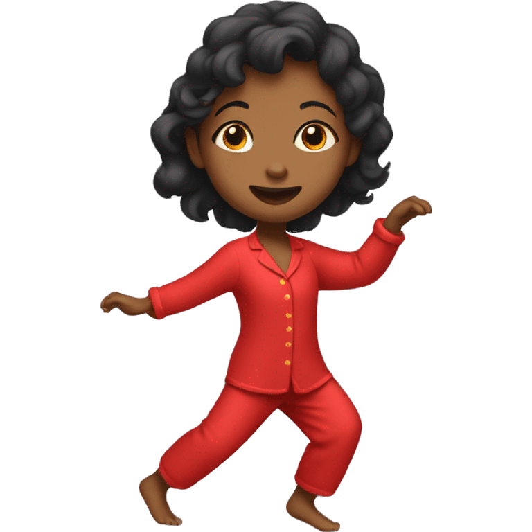 Girl dancing in red pajamas  emoji