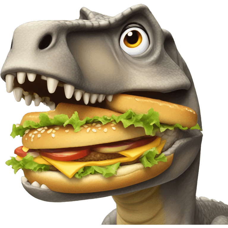 Dinosaur eating Big Mac  emoji