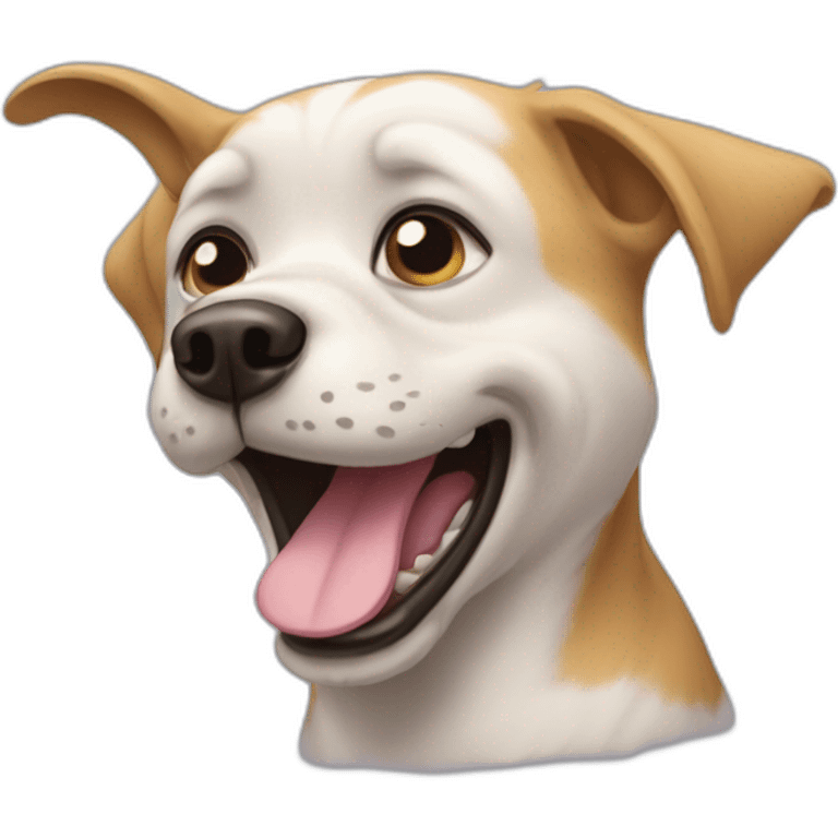 Chien qui pleure de rire emoji