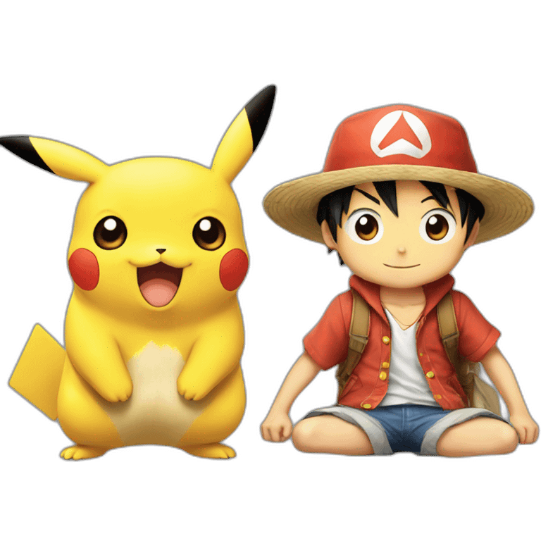 Pikachu et luffy emoji