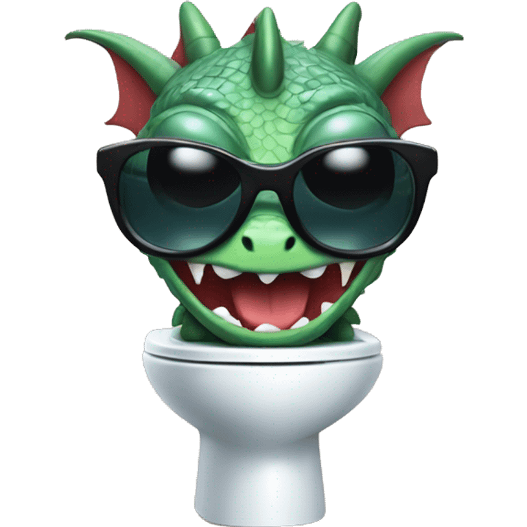 skibidi toilet dragon wearing sunglasses and lipstick emoji