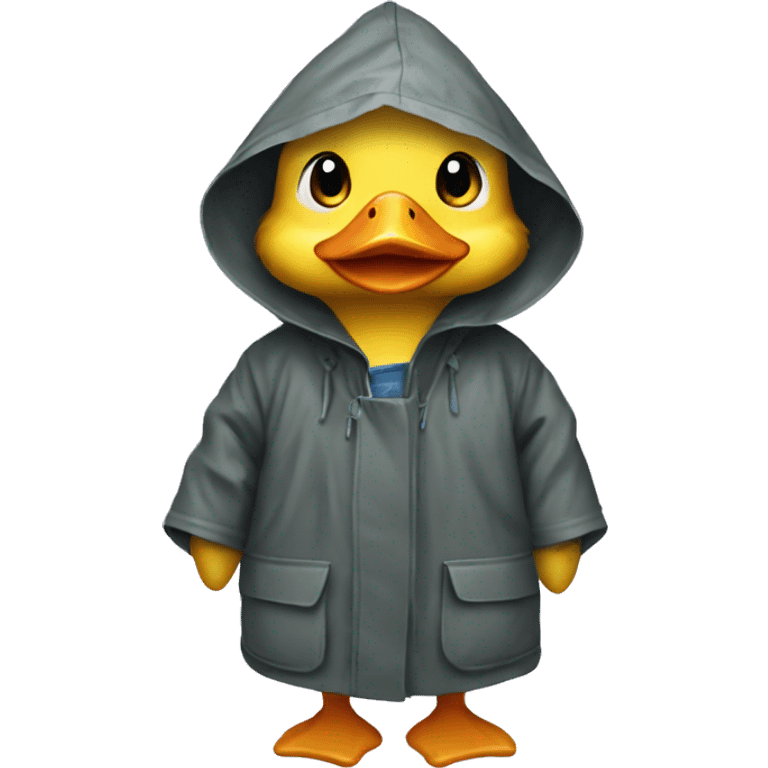 duckling with rain coat emoji