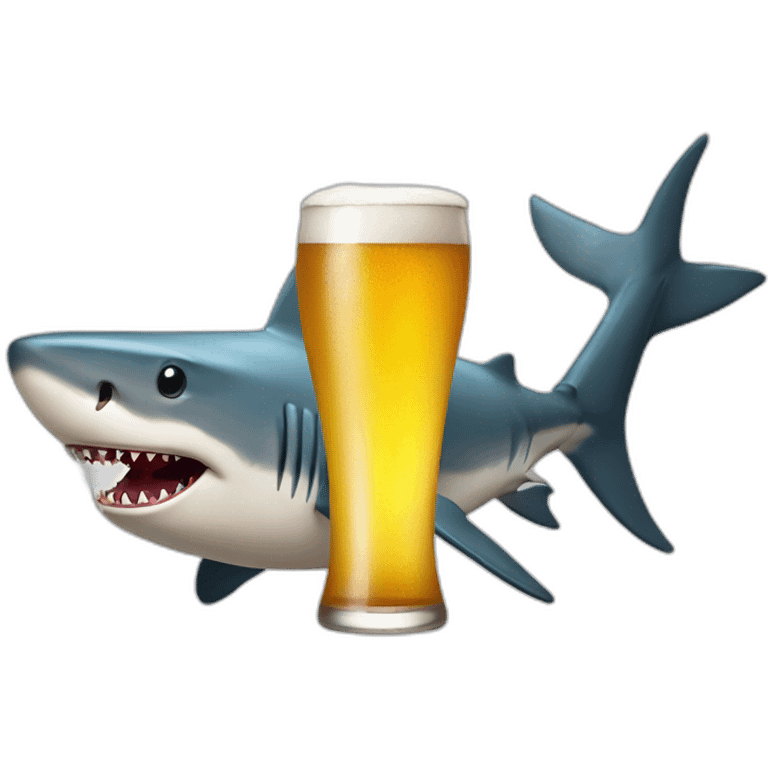 Shark with beer emoji