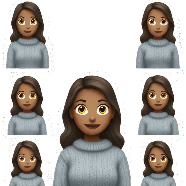 Brunette in a cable-knit sweater emoji