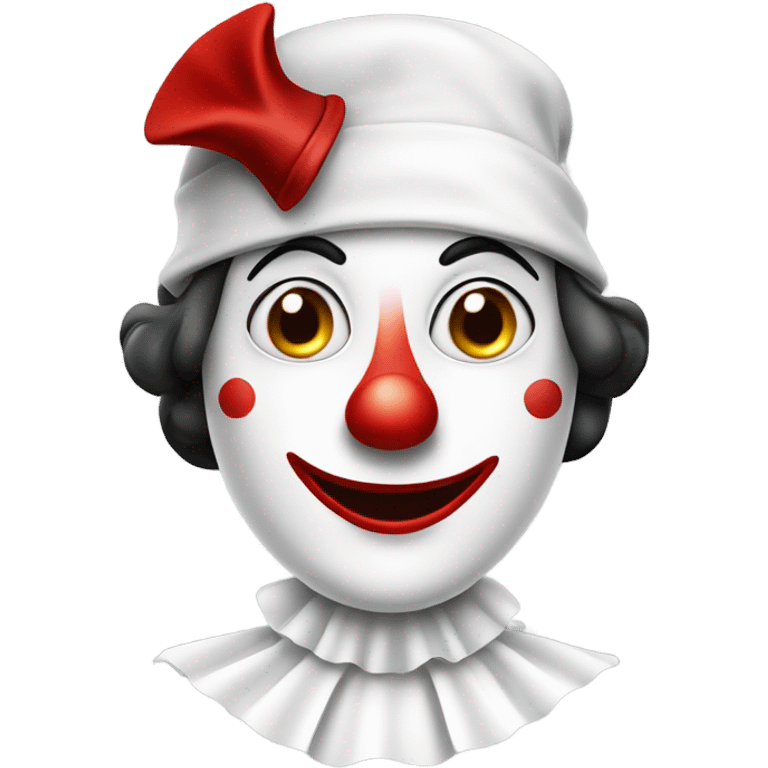 Pierrot Clown wearing a Fez emoji