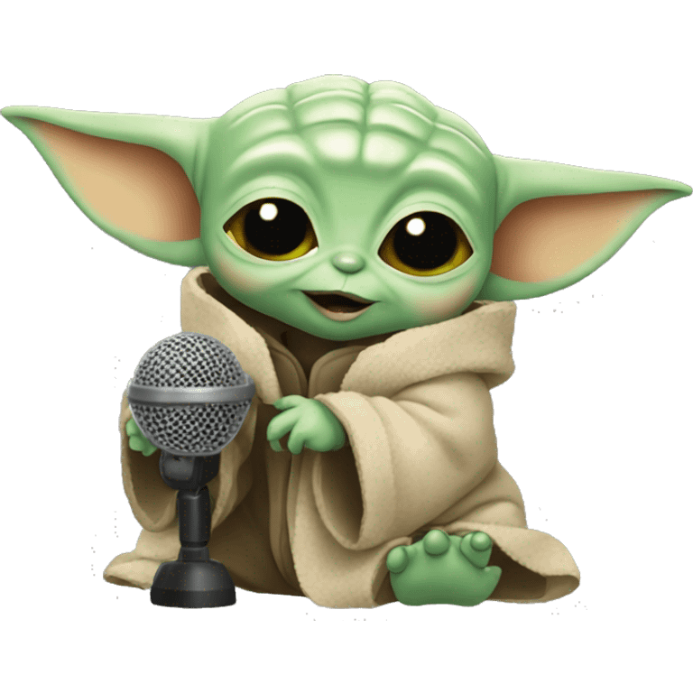 BABY YODA WITH MICROPHONE emoji