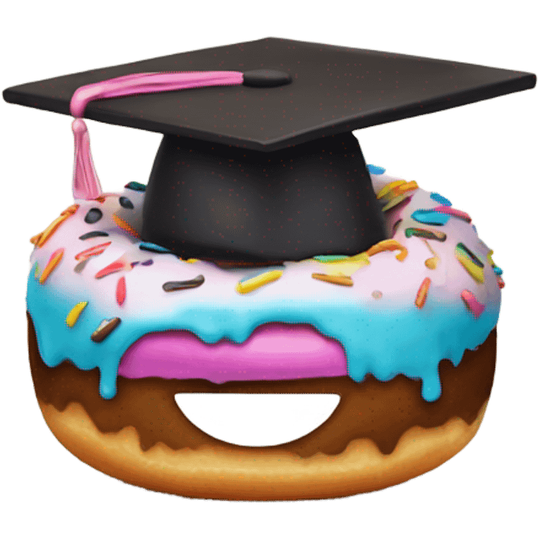 Genius donut wearing graduation cap emoji