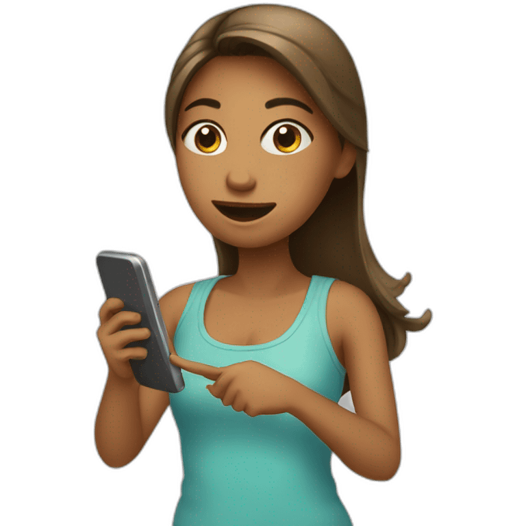 girl with phone emoji