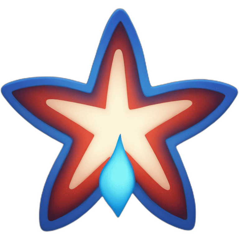 red star with blue flames behind it emoji