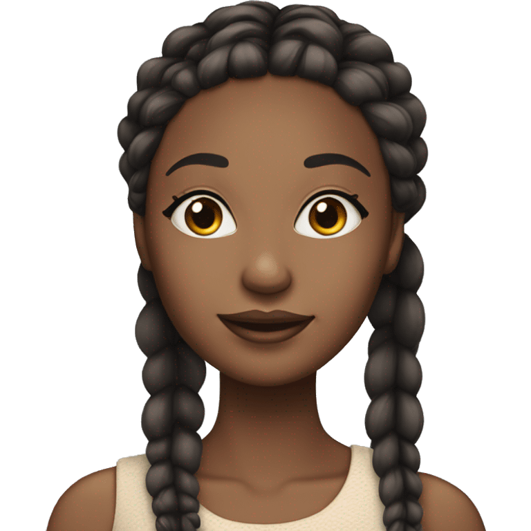 african american woman with long lashes and braids emoji