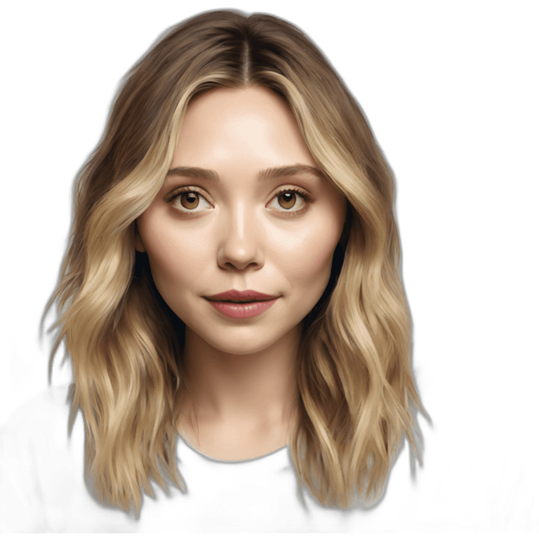 Elizabeth Olsen wearing tee emoji