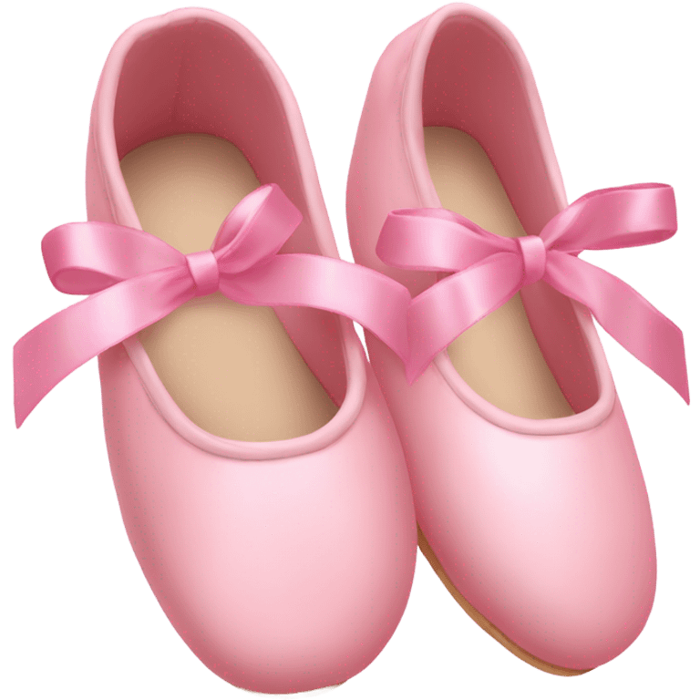 light pink ballerina shoes with pink ribbons emoji