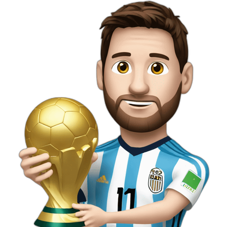 Messi qui tient la coupe du monde emoji