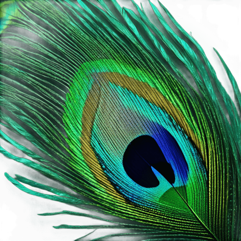 teal peacock feather emoji