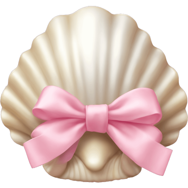 Pearl shell and light pink bow emoji