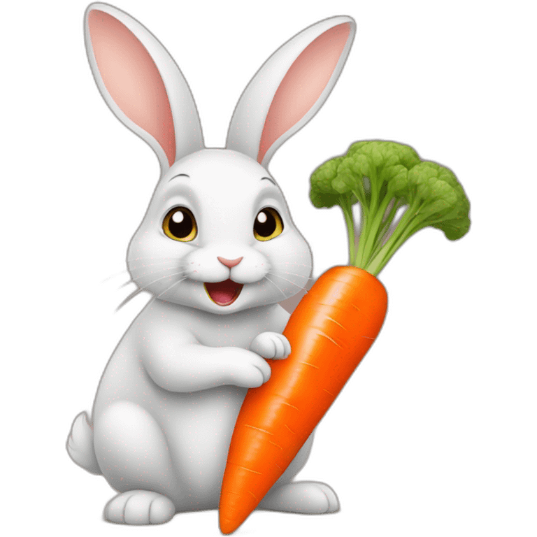 little rabbit eating carrot emoji