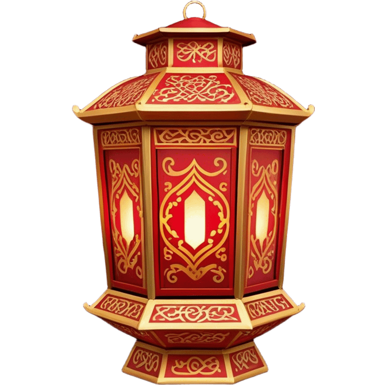 Chinese New Year red lantern – Cinematic Realistic Chinese New Year Red Lantern, depicted as an exquisitely crafted lantern adorned with intricate red and gold patterns, softly glowing against a dark background with subtle calligraphic details, evoking festive warmth and tradition. emoji