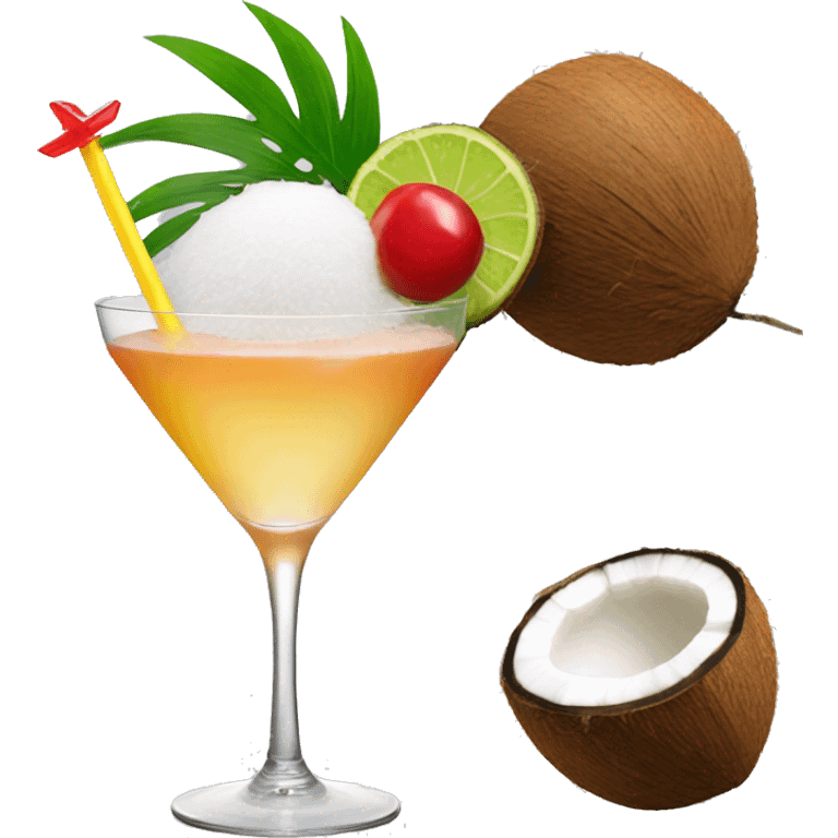 coconut and cocktail emoji