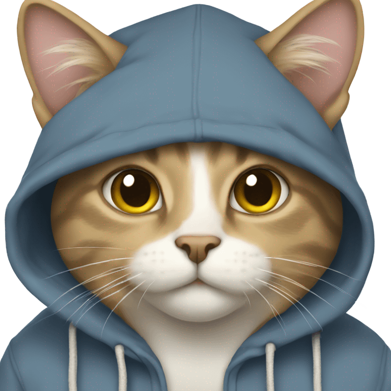 Cat wearing a hoodie emoji