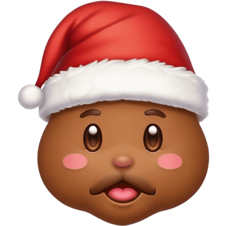 A poop with a Santa hat emoji