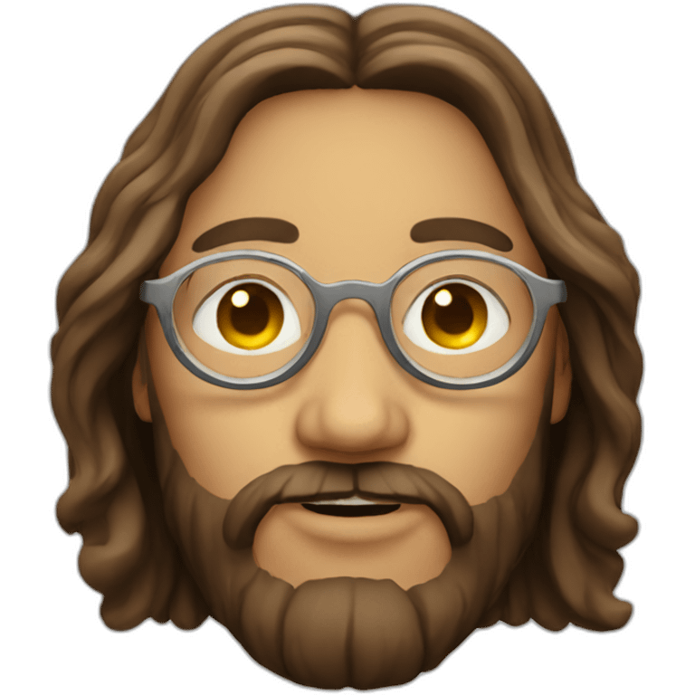 Jesus with round eye glasses emoji