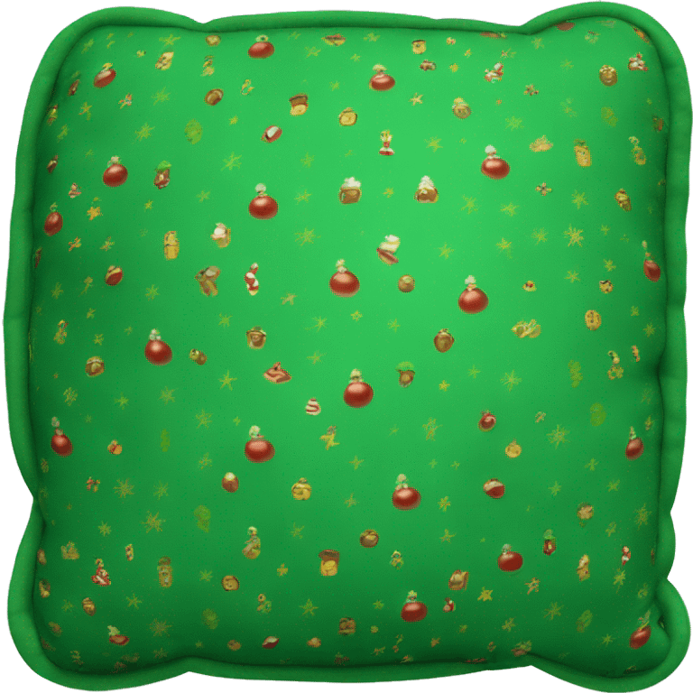 Green Christmas pillow emoji