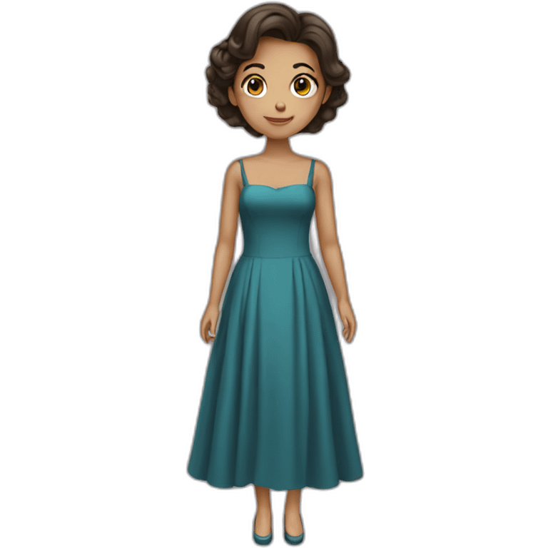 Brune with dress emoji