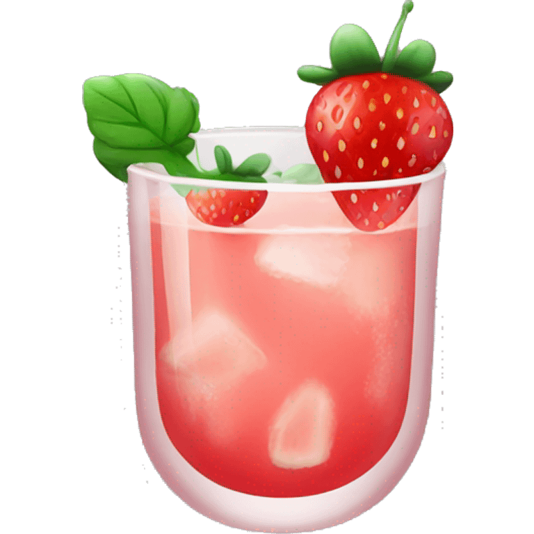 glass with strawberry design emoji