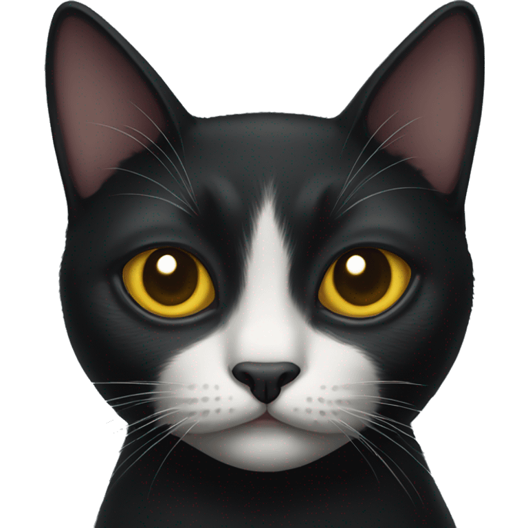 cross eyed black cat emoji