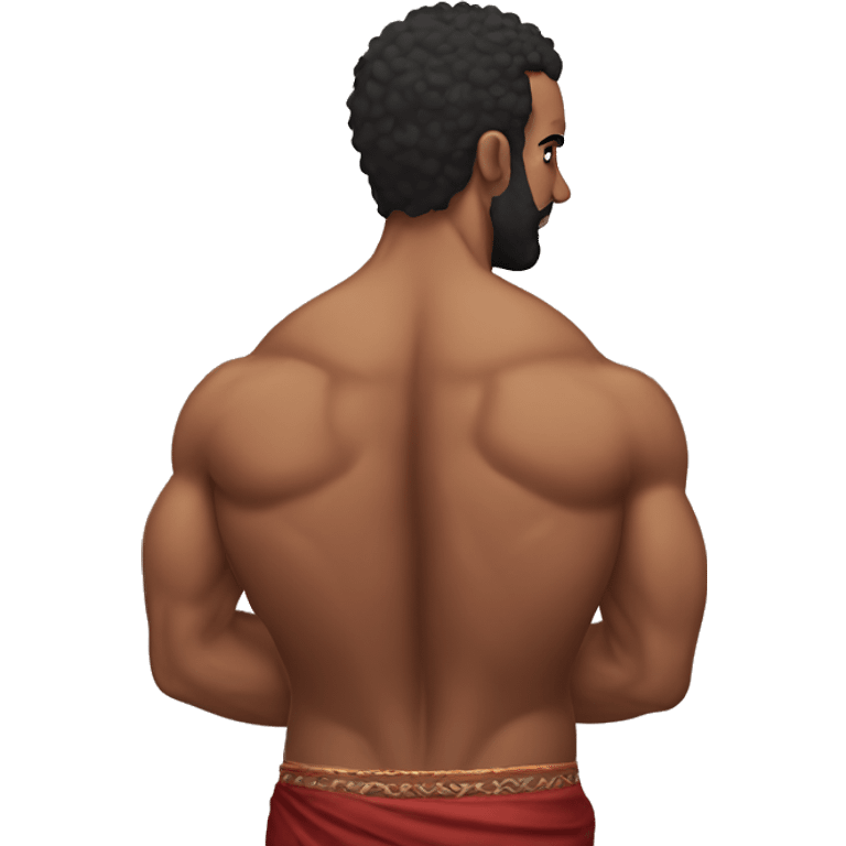  Muscular v back of young morrocan emoji