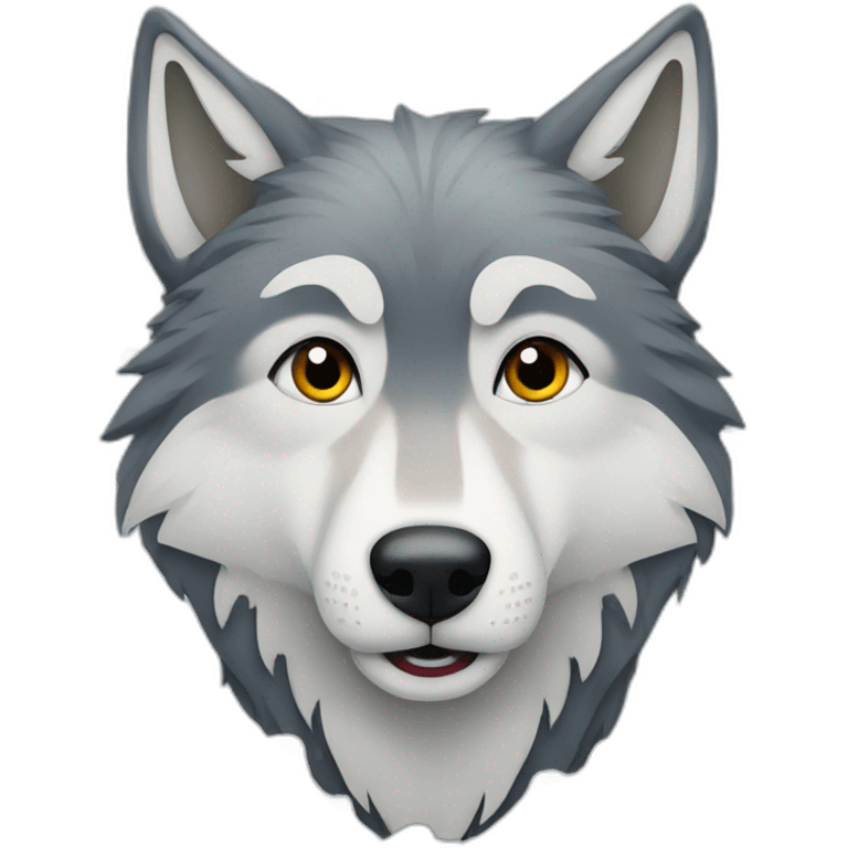 Wolf standing in snow with flakes around emoji