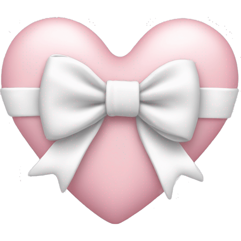 Pastel pink heart with white bow emoji