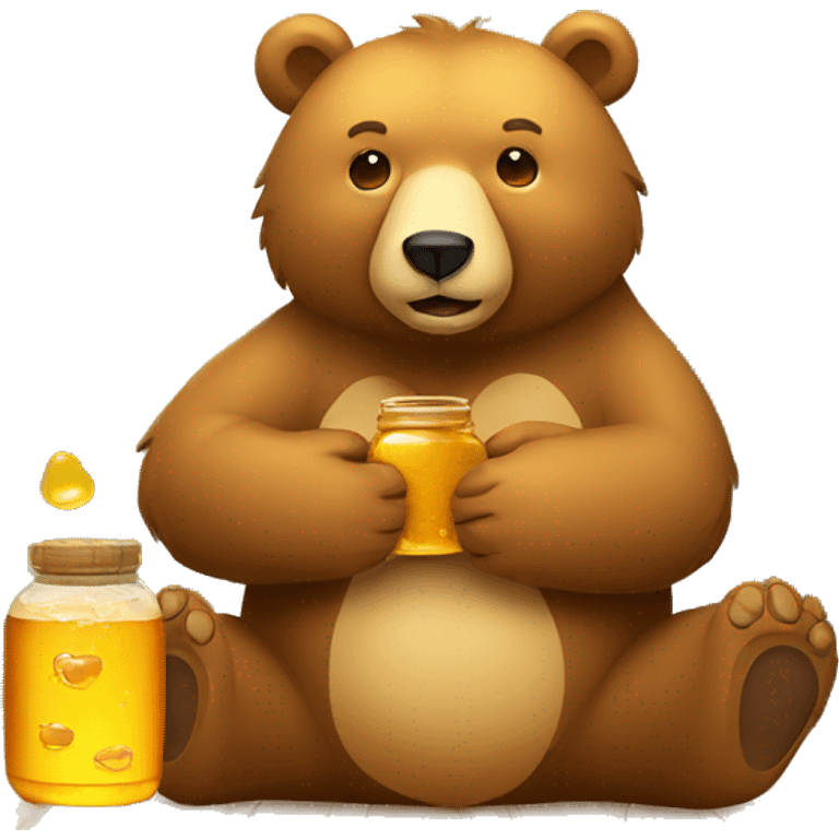 bear sitting with jar of honey  emoji