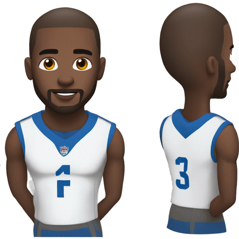 Skin fade African man with brown Eyes with light beard football uk emoji