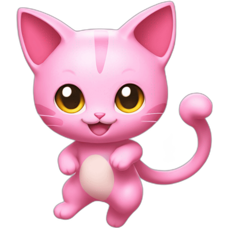 pink mew pokemon levitating emoji