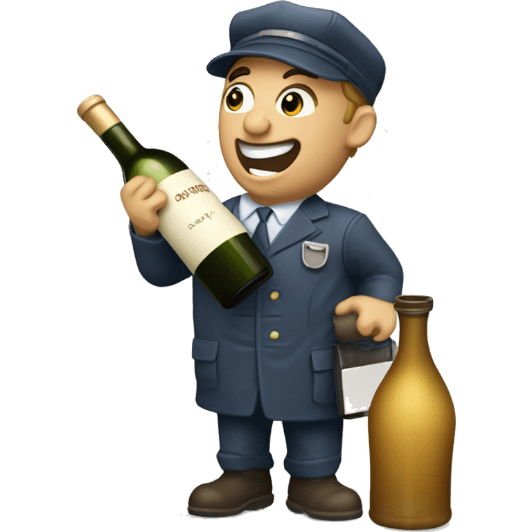 Drunken postman with wine decanter emoji