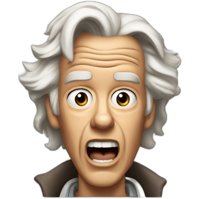 1955 Doc Brown from back to the future looking shocked and his mouth wide open. No eye-ware. emoji