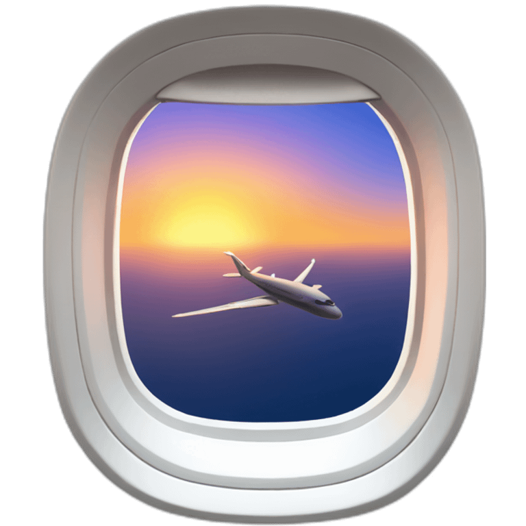 plane window with sunset emoji