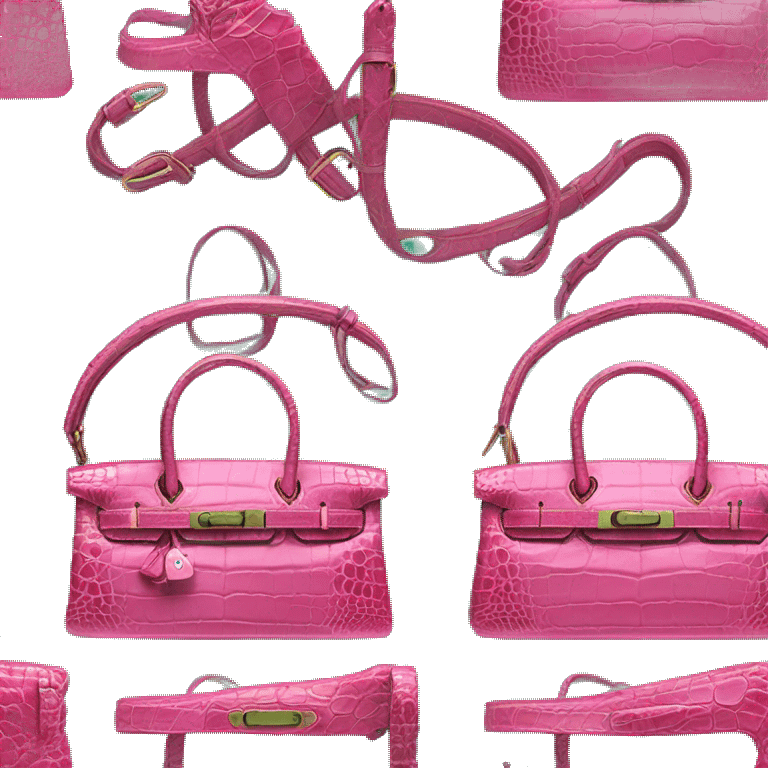 Pink and jade green Crocodile leather bag birkin  emoji