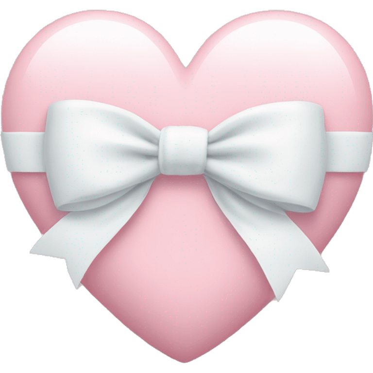 Pastel pink heart with white bow emoji