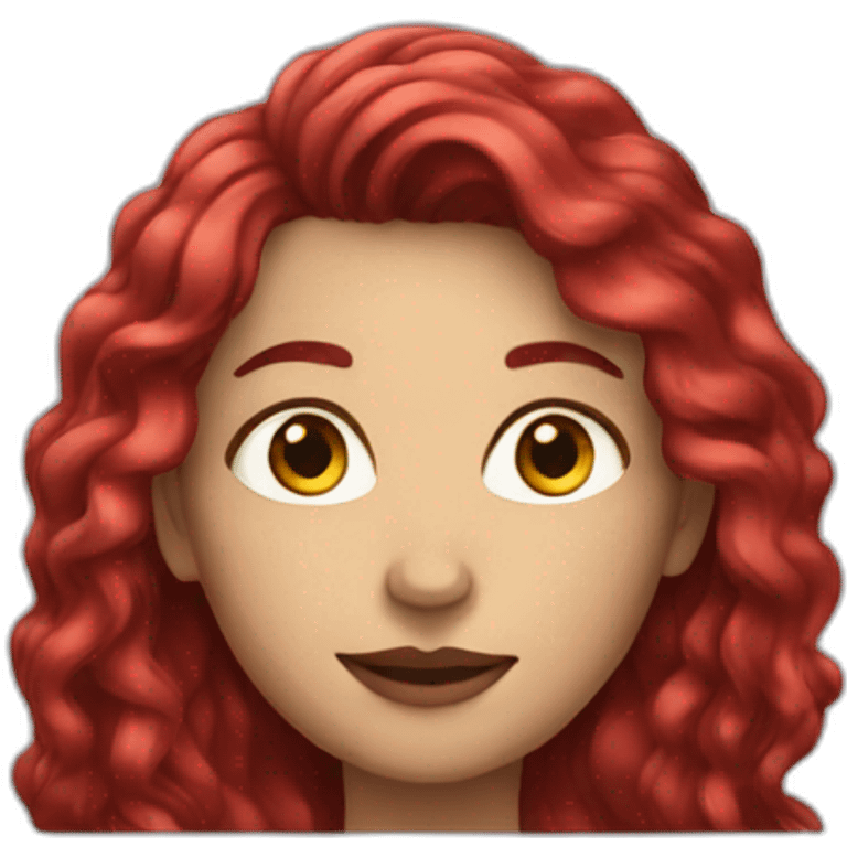 woman with long ruby hair emoji