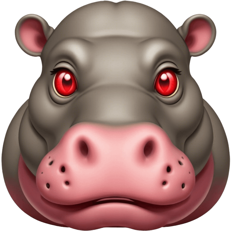 hippo with red laser eyes emoji